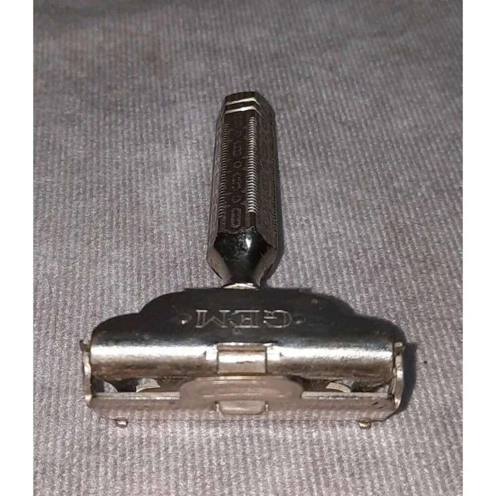 Antique 1912 Patent GEM Brooklyn, NY Brass Safety Razor Ornate Handle
